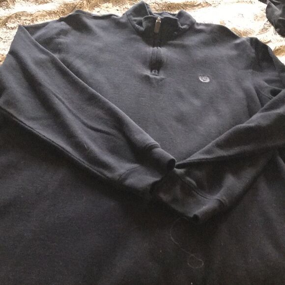 Chaps 1/4 zip hoodie like new ribbed black size XLT - Picture 3 of 4